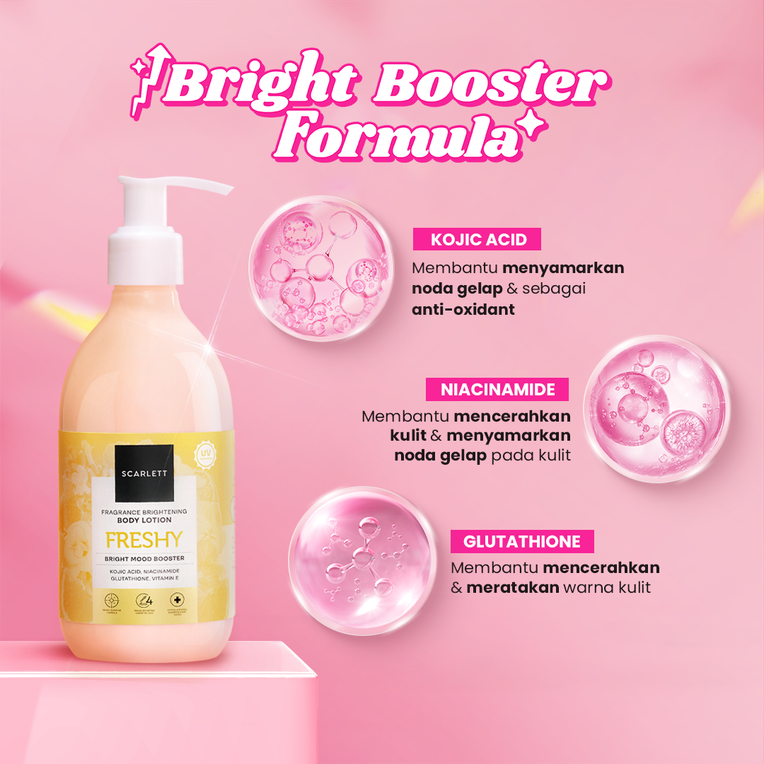 Scarlett New! Fragrance Brightening Body Lotion Bright Mood Booster Freshy